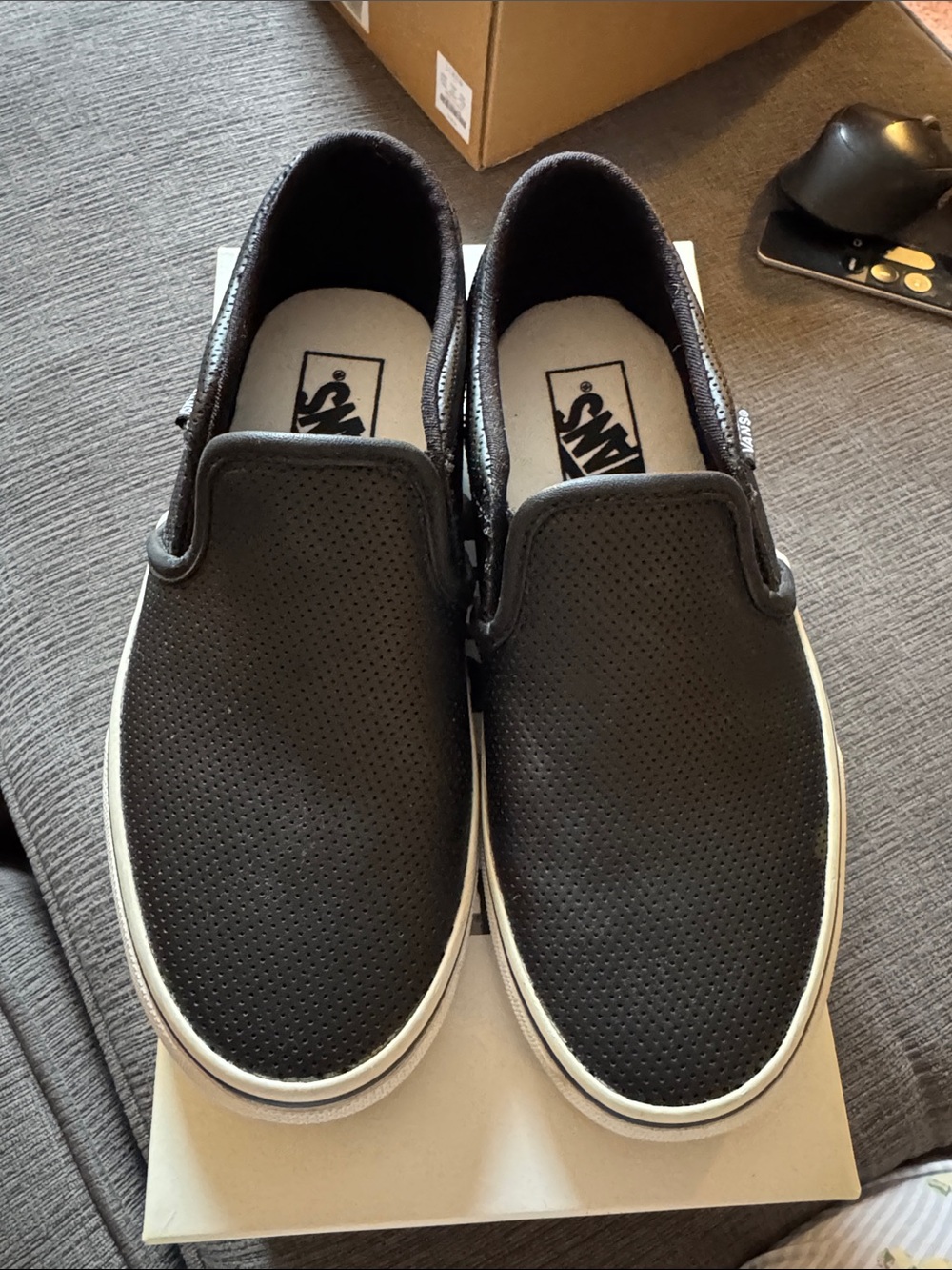 Vans Women’s Slip-Ons Perforated Black/White Excellent condition